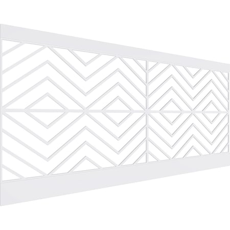 Ekena Millwork 44"H x 94 1/2"W Genoa PVC Wainscot Paneling Kit WPK44X94GNA